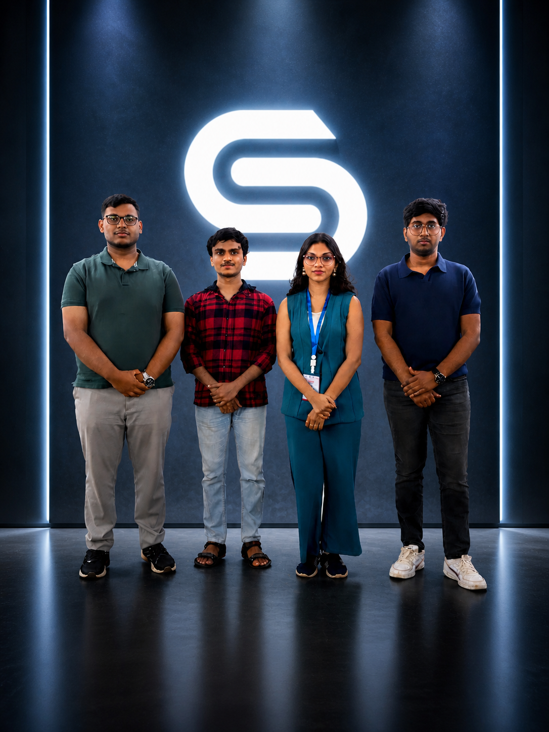 The AskSummu founding team at the lab